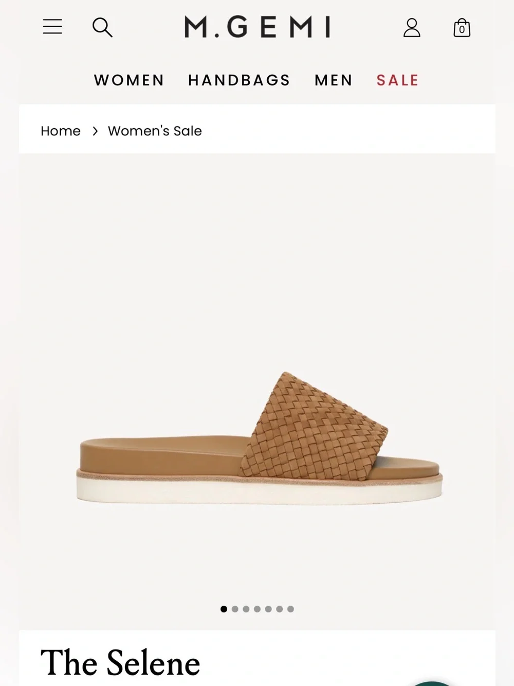 M. GEMI US 7.5 Selene Brown (Luggage) Woven Leather Slides Orig$275 Exc Cond